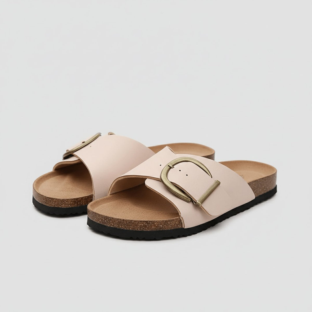 Dames Comfortable Sandals Brede Band Verstelbare Gesp Instappers