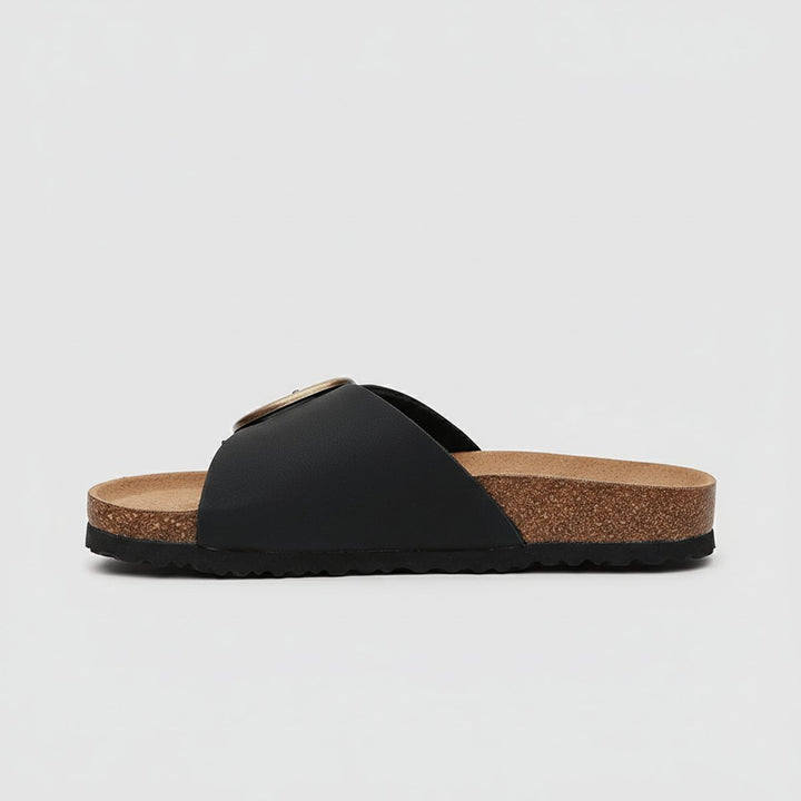 Dames Comfortable Sandals Brede Band Verstelbare Gesp Instappers