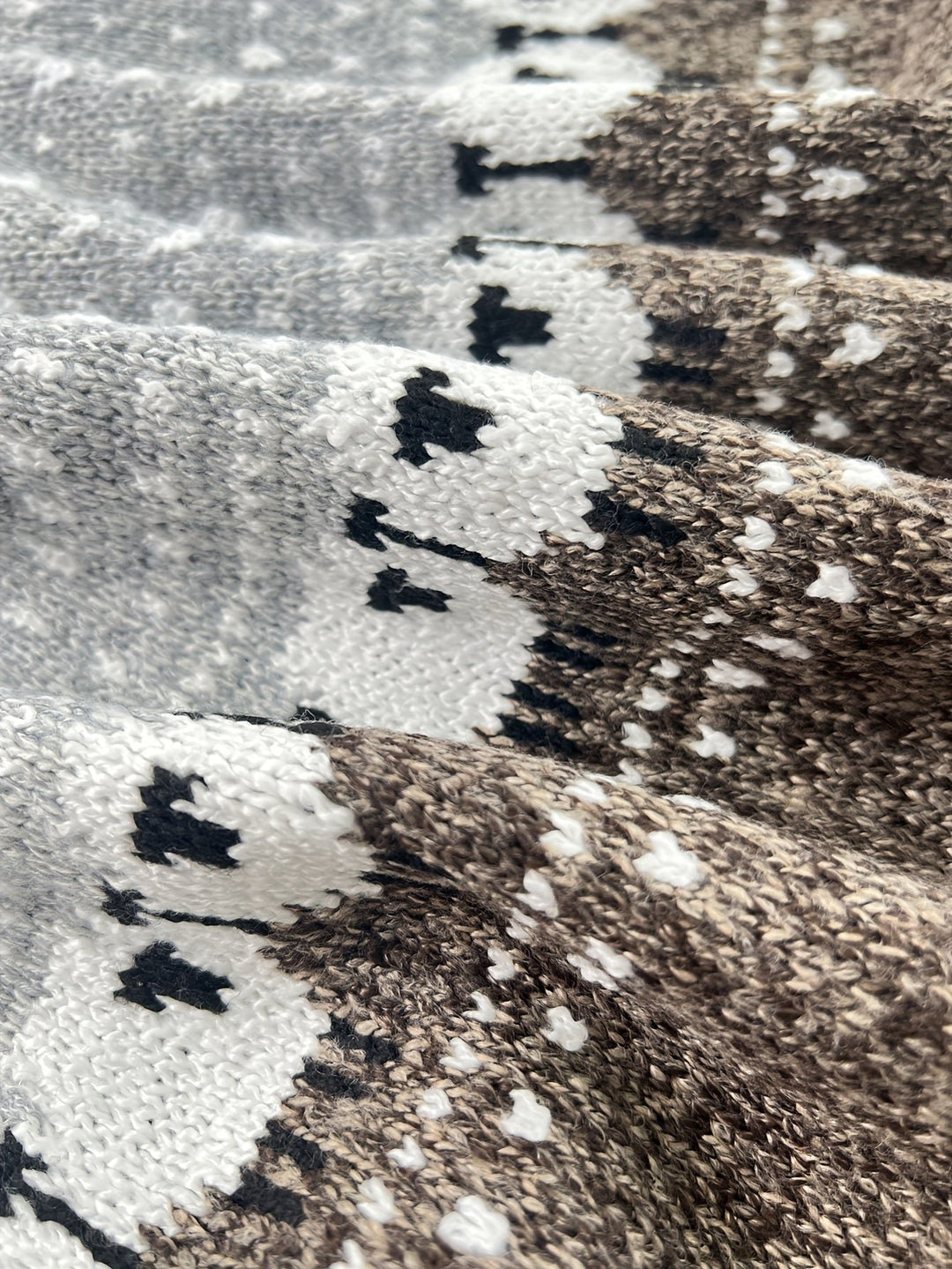 Dames Dikgebreide Schapenpatroon Jacquard Pullover Trui
