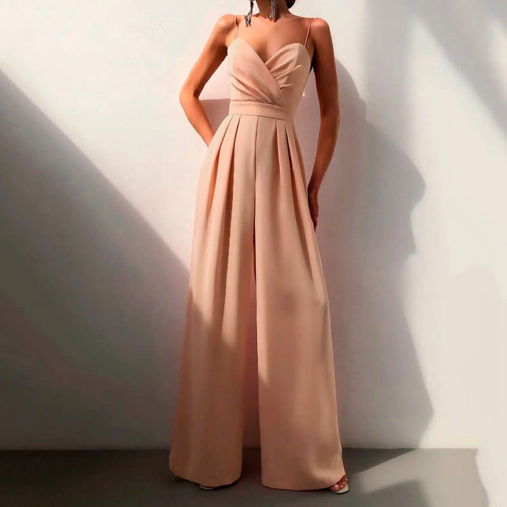 Dames Elegante Wide Leg Jumpsuit Sweetheart Hals Spaghettiband - Oranje