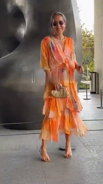 Dames Gelaagde Chiffon Bloemenprint Maxi Jurk
