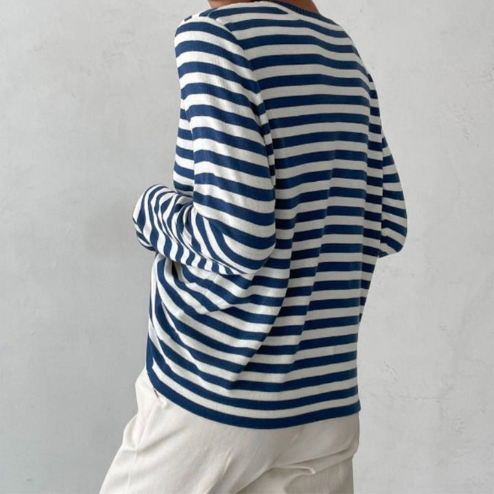 Dames Gestreepte Lange Mouwen T-Shirt