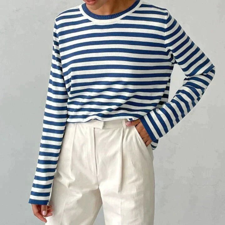 Dames Gestreepte Lange Mouwen T-Shirt