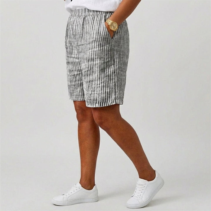 Dames Gestreepte Relaxed-Fit Casual Shorts Elastische Taille
