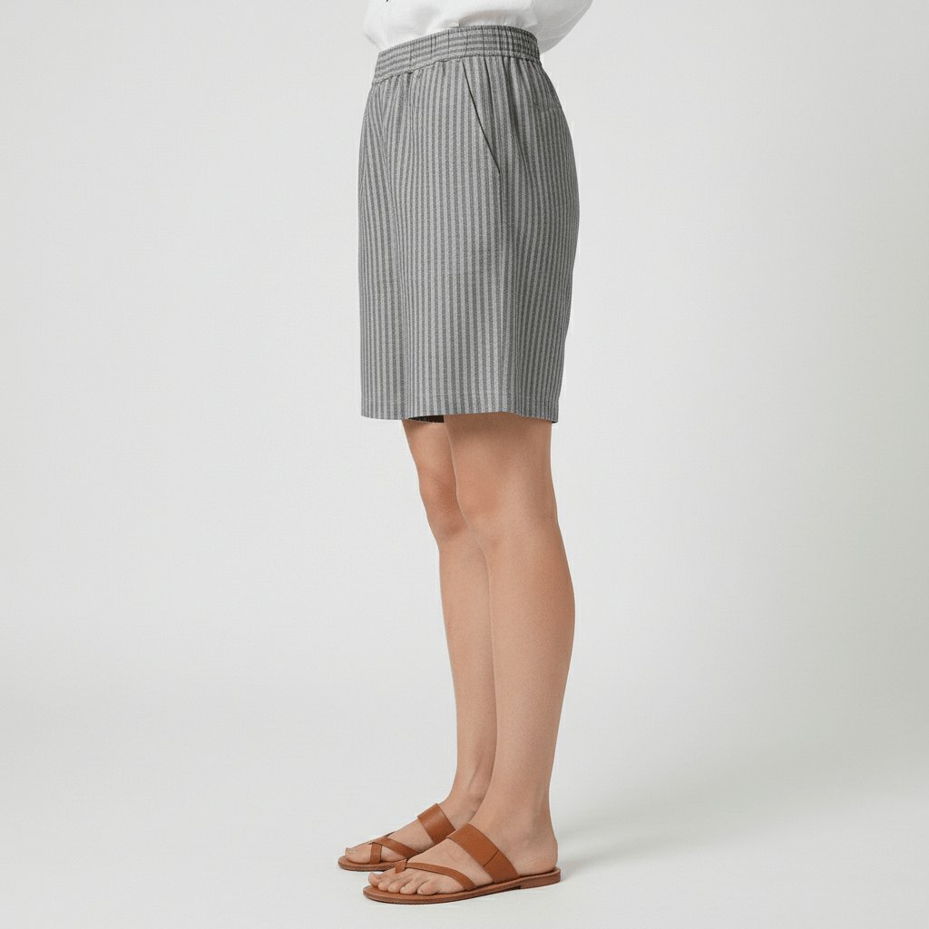 Dames Gestreepte Relaxed-Fit Casual Shorts Elastische Taille