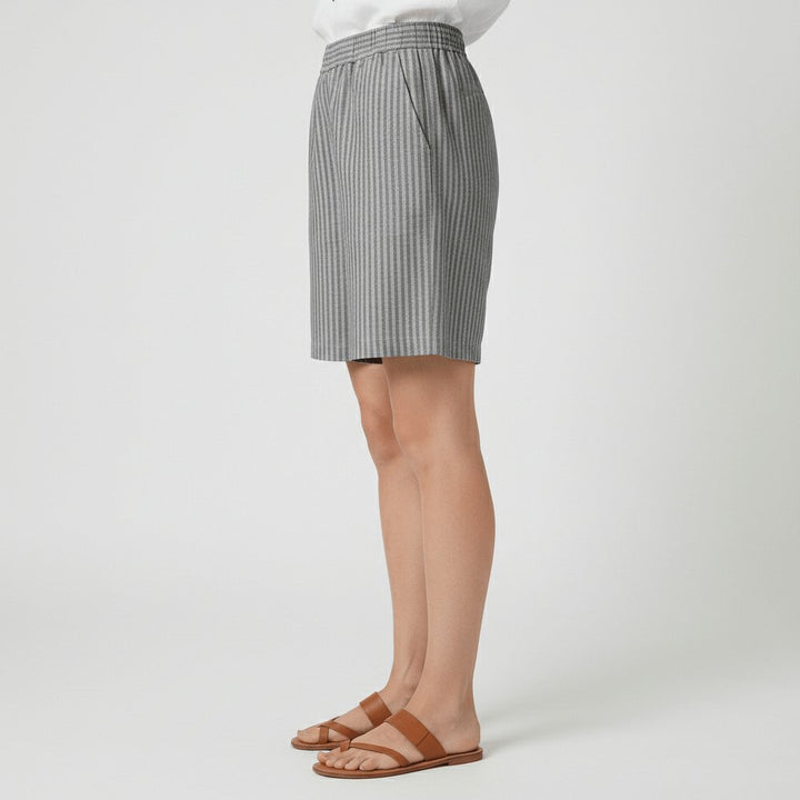 Dames Gestreepte Relaxed-Fit Casual Shorts Elastische Taille