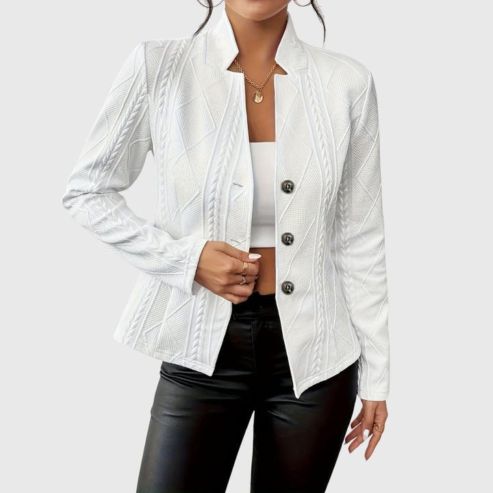 Dames Getailleerde Gestructureerde Knoop Blazer