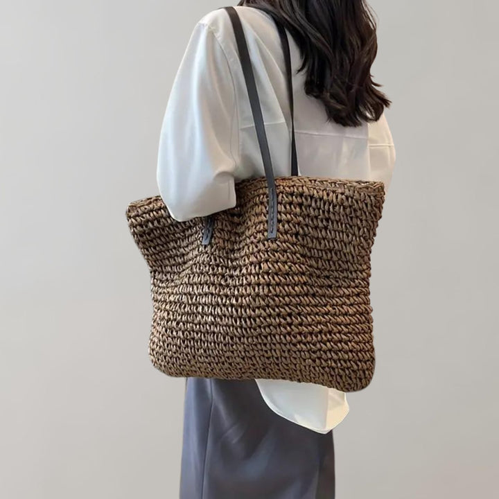 Dames Gevlochten Bohemian Straw Tote Bag Groot