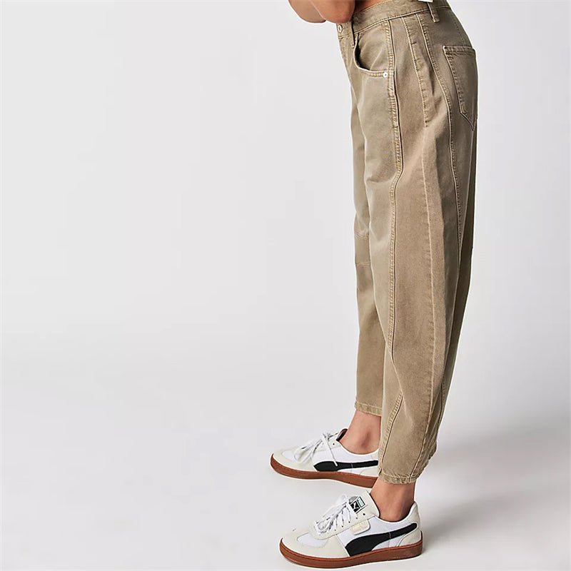 Dames Hoge Taille Wide-Leg Barrel Jeans Relaxed Fit