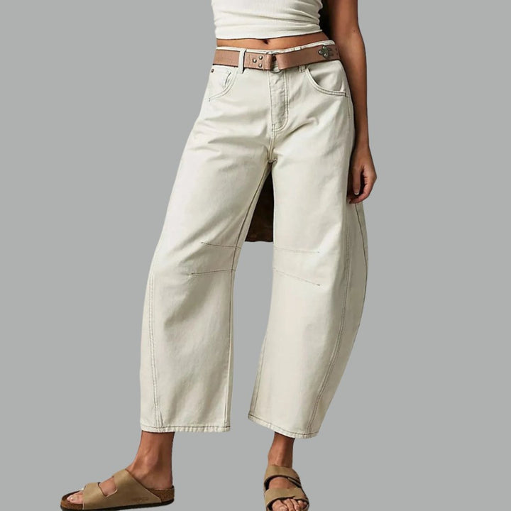 Dames Hoge Taille Wide-Leg Barrel Jeans Relaxed Fit
