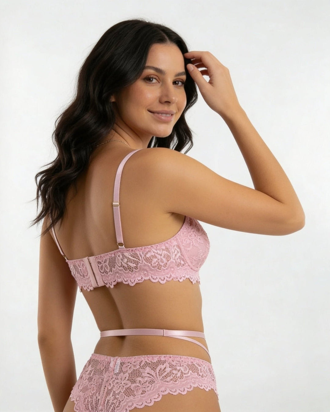 Dames Kanten Lingerie Set met Beugel BH Jarretellegordel Slip en Kousen