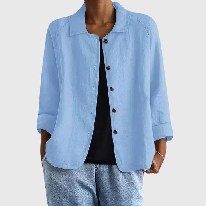 Dames Katoenen Lichtgewicht Knoop Blazer