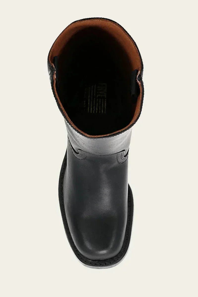 Dames Kniehoge Leren Slim-Fit Laarzen Gestructureerde Zool