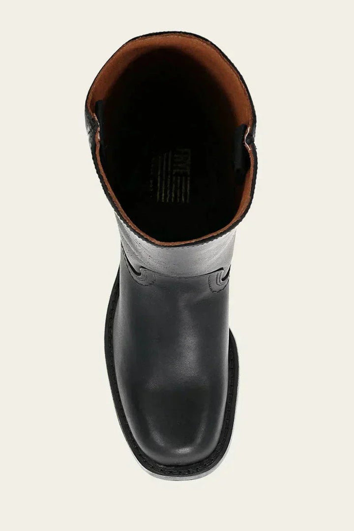 Dames Kniehoge Leren Slim-Fit Laarzen Gestructureerde Zool