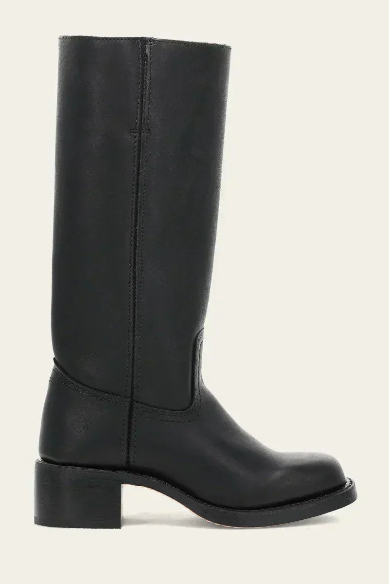 Dames Kniehoge Leren Slim-Fit Laarzen Gestructureerde Zool