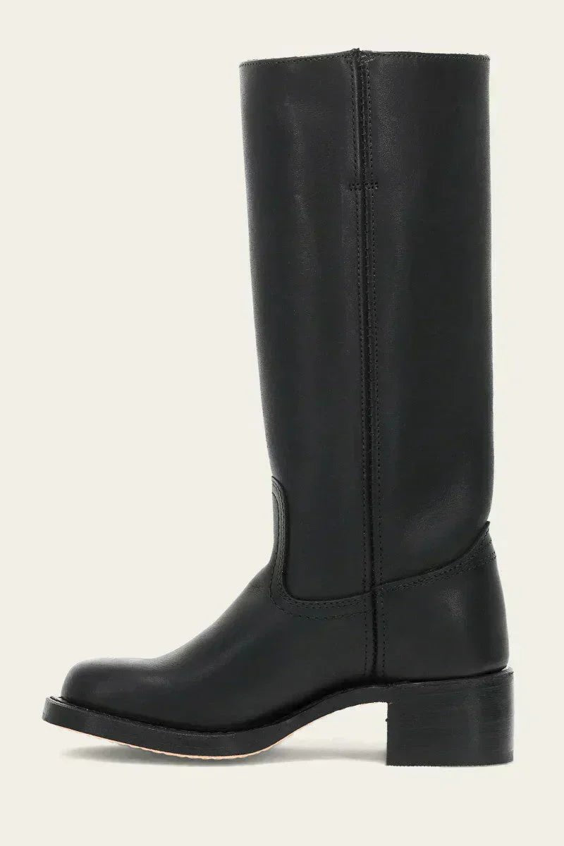 Dames Kniehoge Leren Slim-Fit Laarzen Gestructureerde Zool