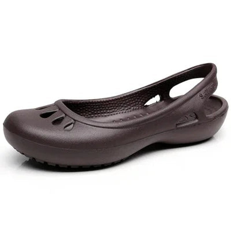 Dames Lichtgewicht Waterproof Jelly Comfortable Sandals Slingback - Coffee