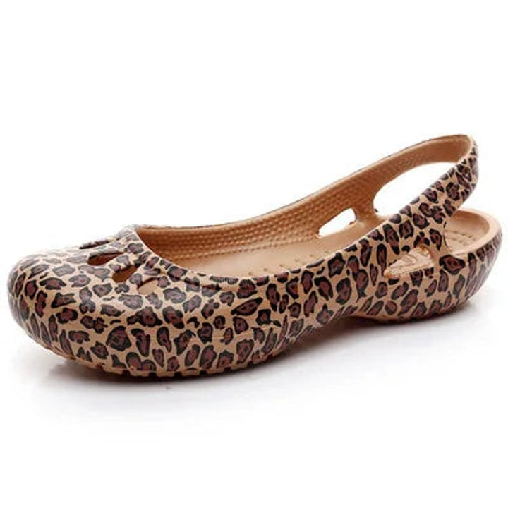 Dames Lichtgewicht Waterproof Jelly Comfortable Sandals Slingback - Leopard