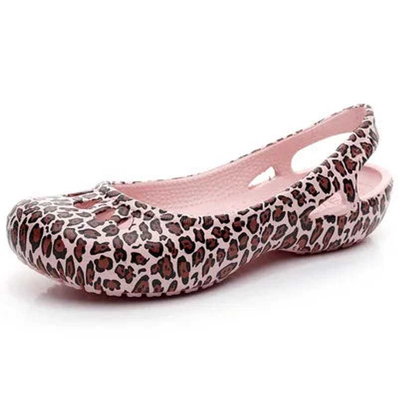 Dames Lichtgewicht Waterproof Jelly Comfortable Sandals Slingback - Leopard Print Pink