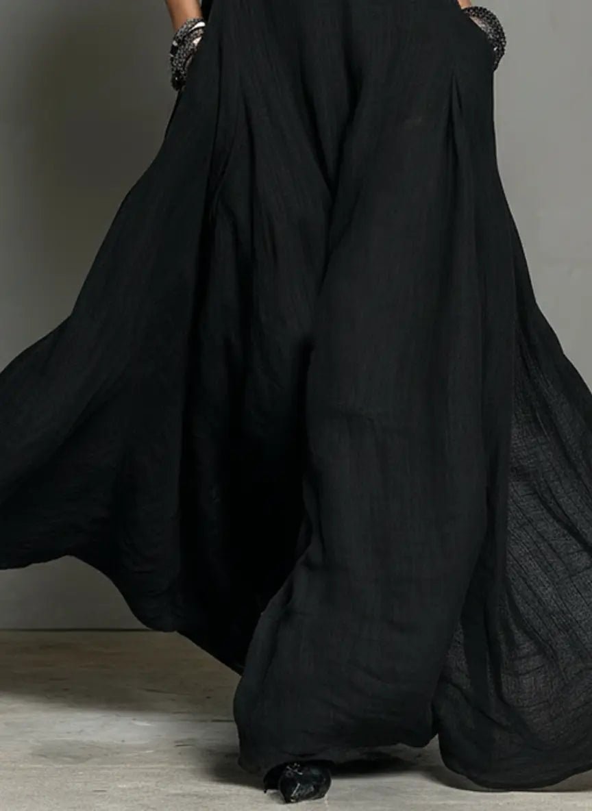 Dames Linnen Halter Maxi Jurk