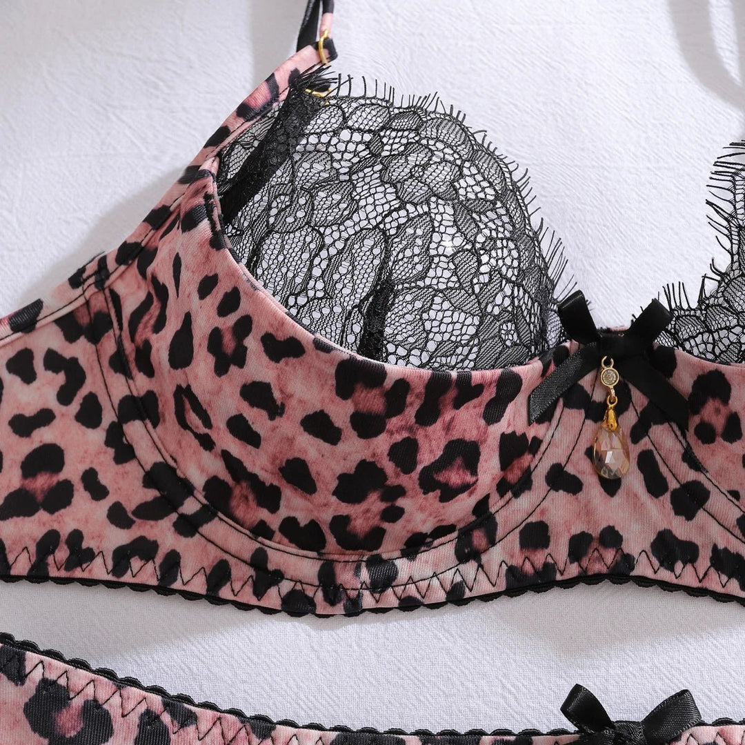 Dames Luipaardprint Kanten Lingerieset