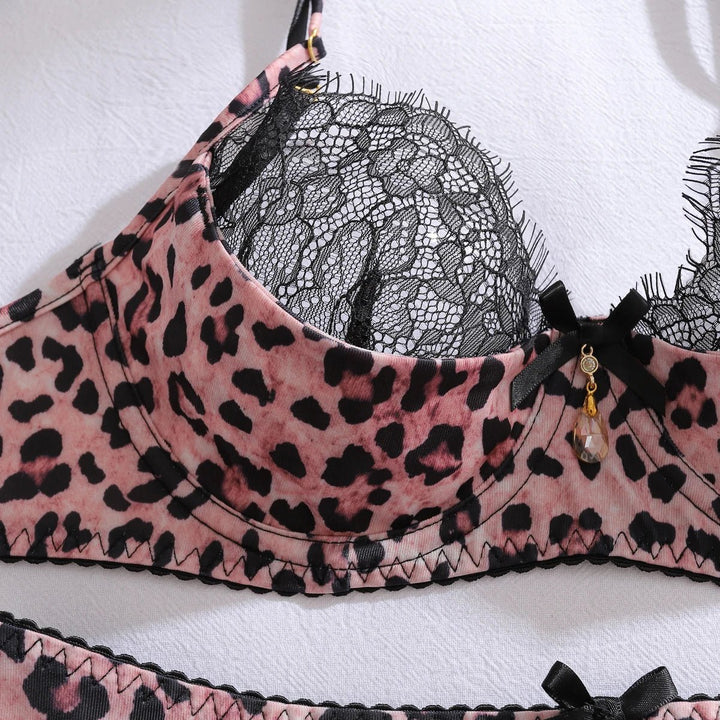Dames Luipaardprint Kanten Lingerieset