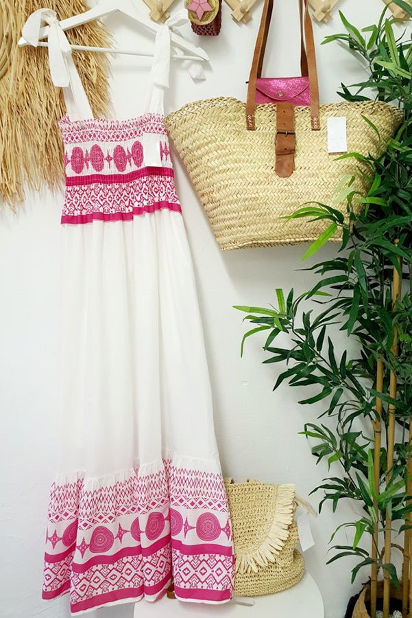 Dames Mouwloze Maxi-jurk Vierkante Hals Vetersluiting Bohemian Print