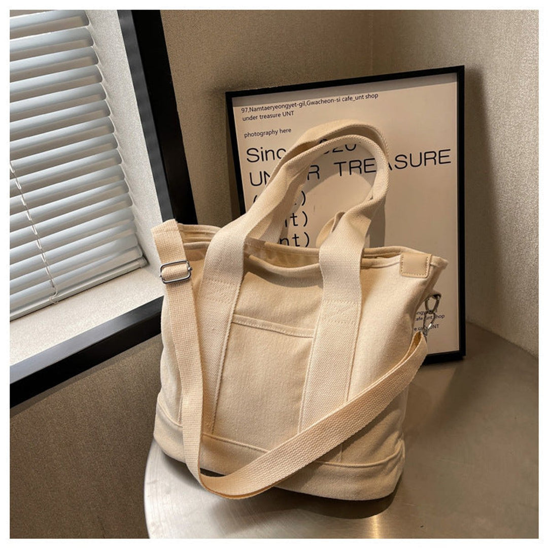 Dames Multifunctionele Canvas Tote Bag Verstelbare Schouderriem