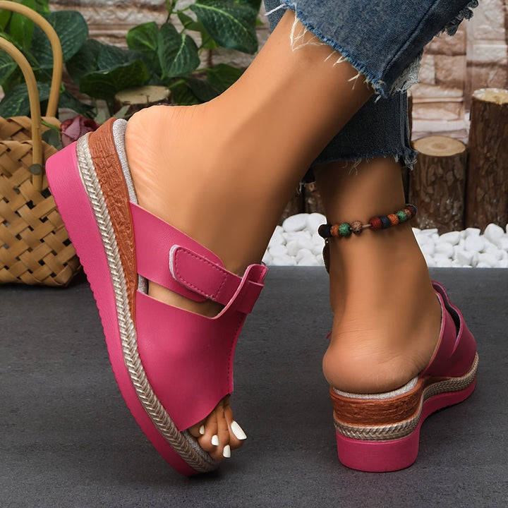 Dames Open-Teen Sleehak Klittenband Comfortabele Sandalen