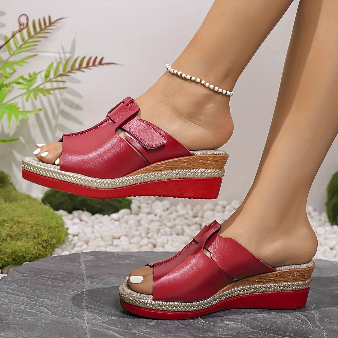 Dames Open-Teen Sleehak Klittenband Comfortabele Sandalen