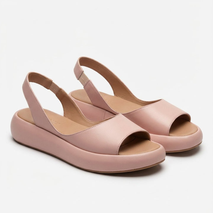 Dames Open-Teen Slingback Sleehak Sandalen - Rosa