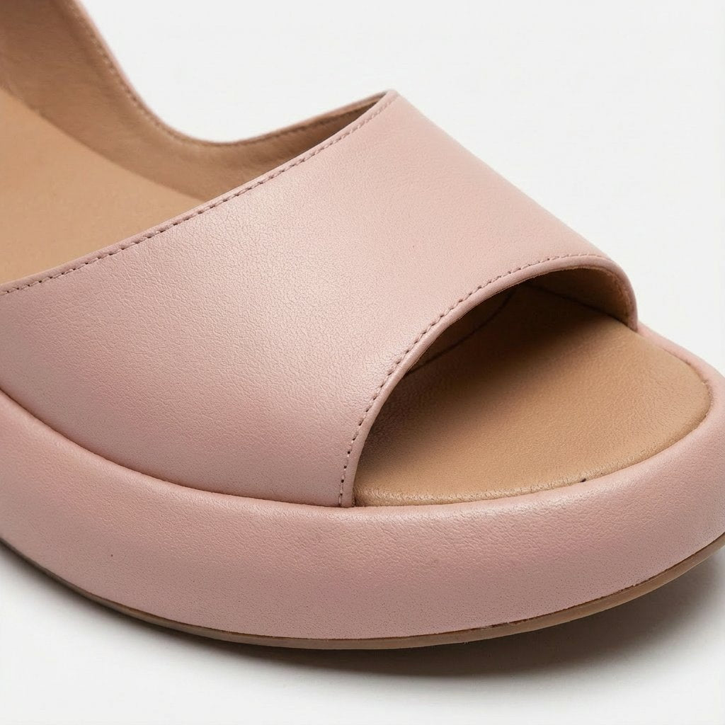 Dames Open-Teen Slingback Sleehak Sandalen