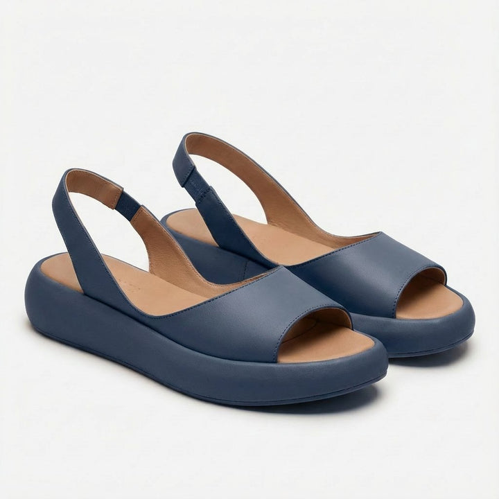 Dames Open-Teen Slingback Sleehak Sandalen - Azul