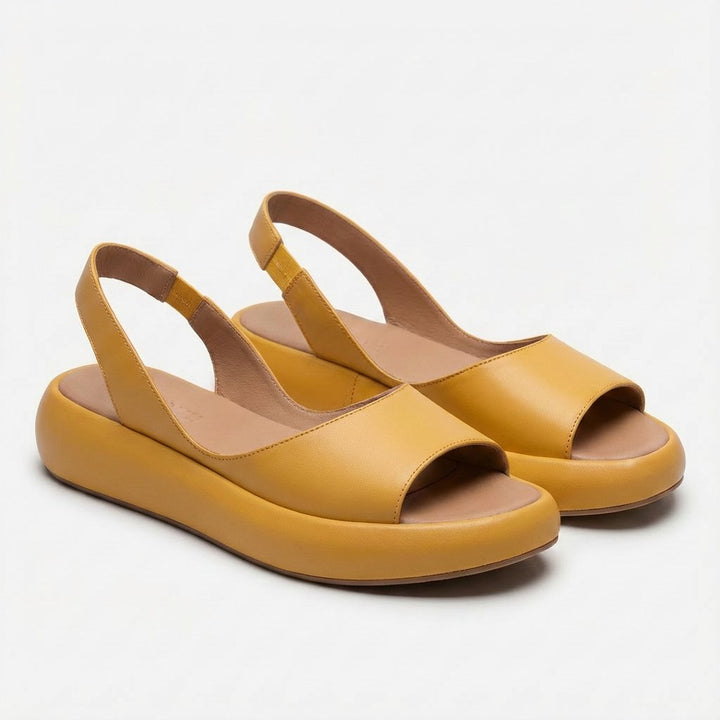 Dames Open-Teen Slingback Sleehak Sandalen - Amarillo