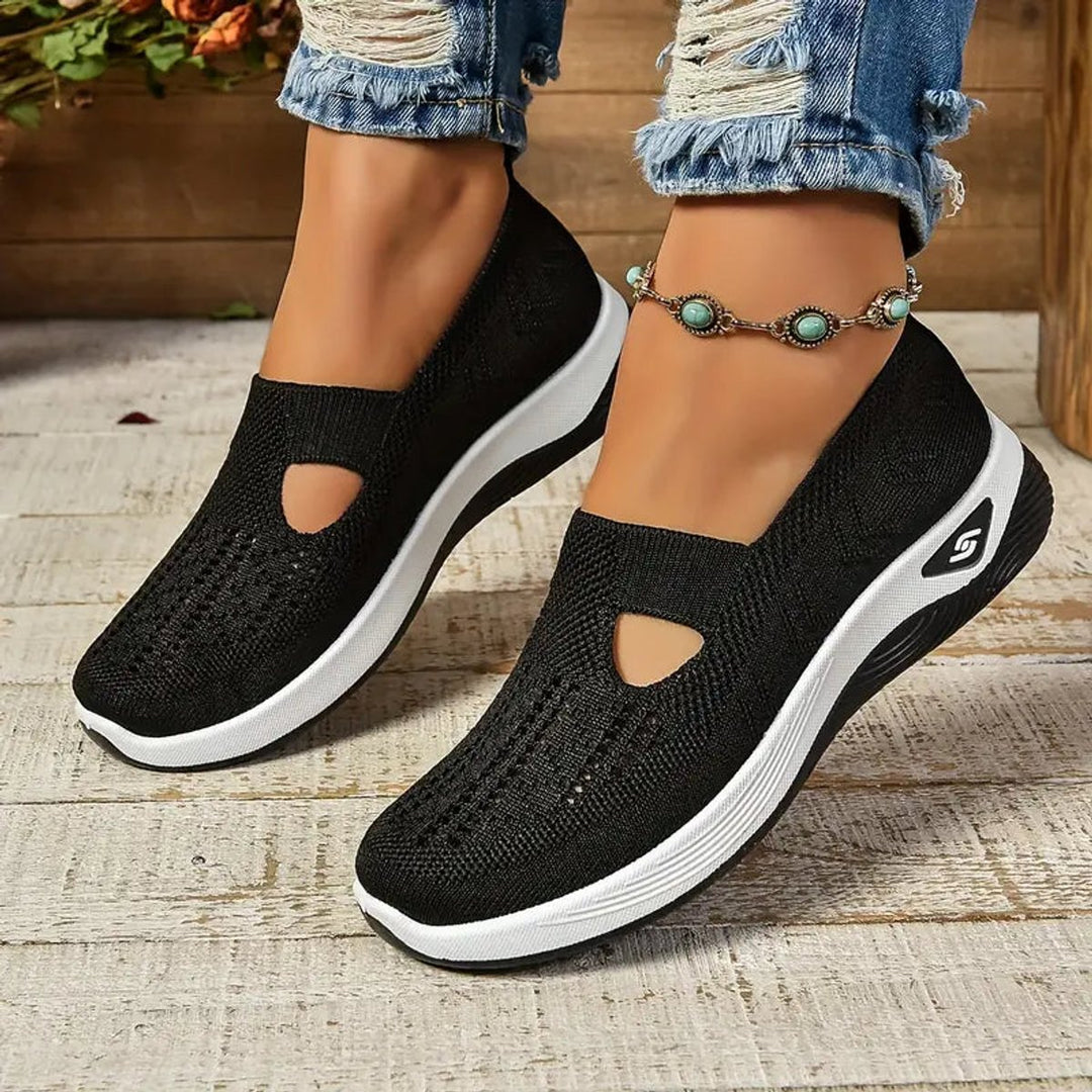Dames Orthopedische Comfortabele Sandalen Instappers Ademend - Black