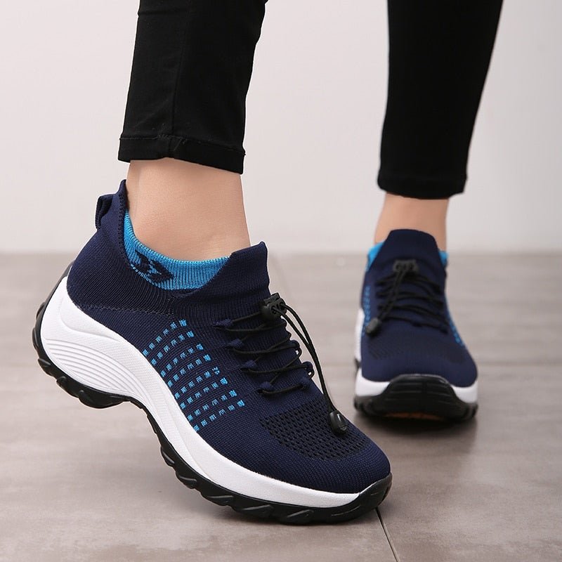 Dames Orthopedische Gedempt Vetersluiting Platform Sneakers