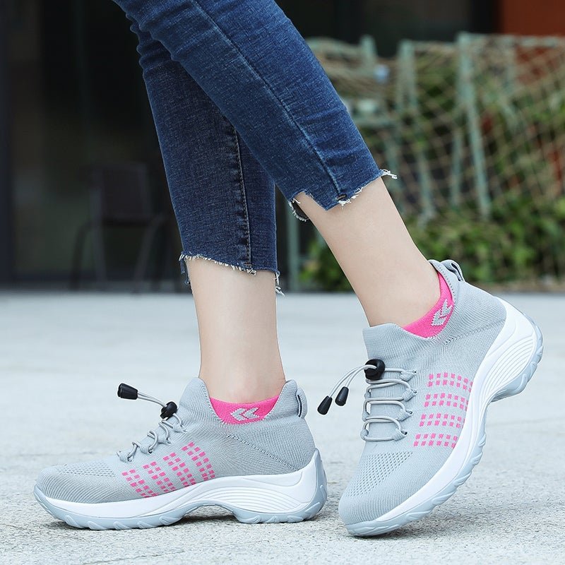 Dames Orthopedische Gedempt Vetersluiting Platform Sneakers