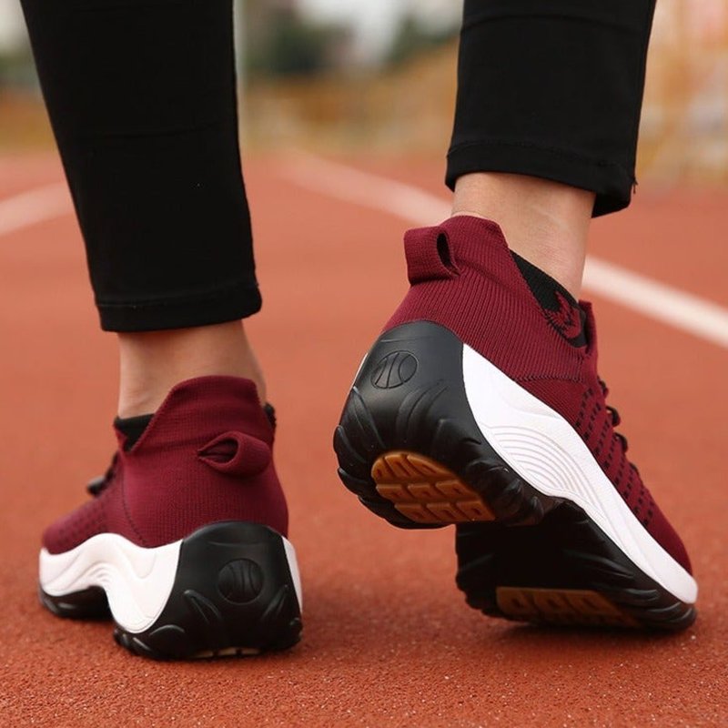 Dames Orthopedische Gedempt Vetersluiting Platform Sneakers