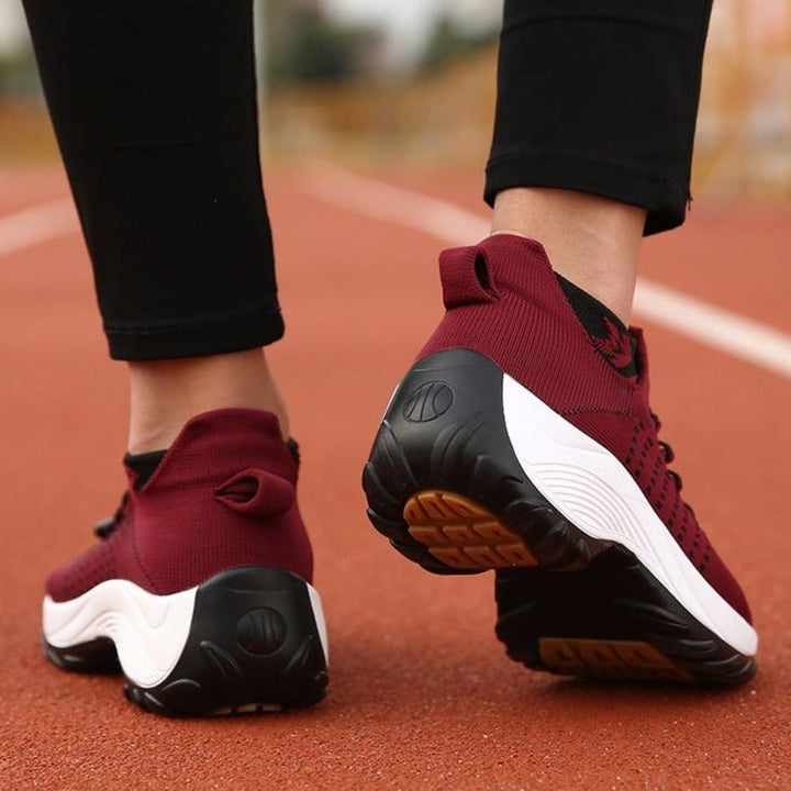 Dames Orthopedische Gedempt Vetersluiting Platform Sneakers