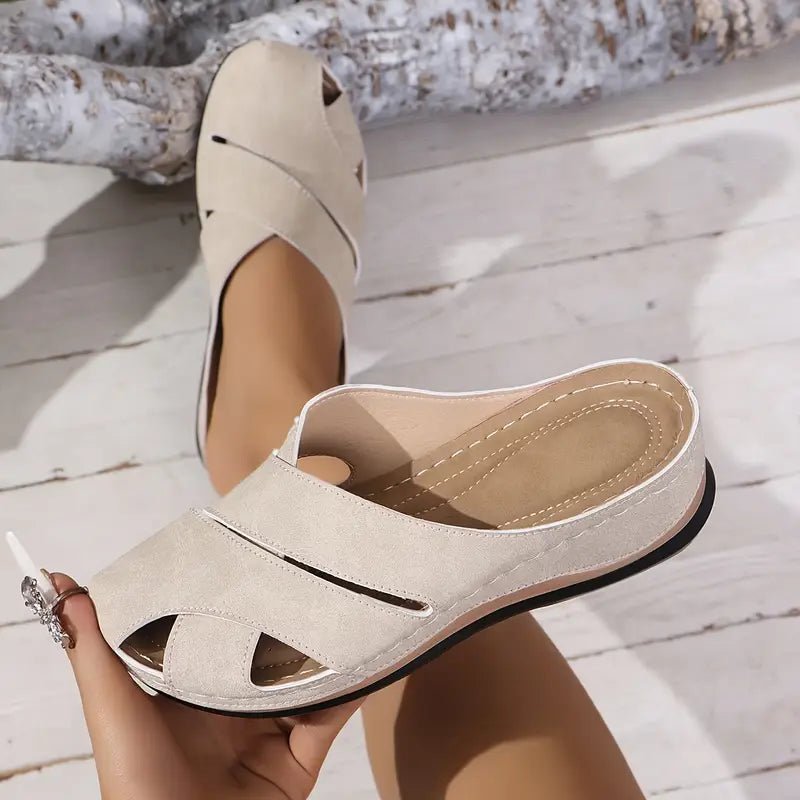 Dames Orthopedische Memory-Foam Instapsandalen - Beige