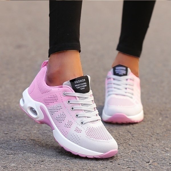 Dames Orthopedische Memory-Foam Sneakers - Roze/Grijs