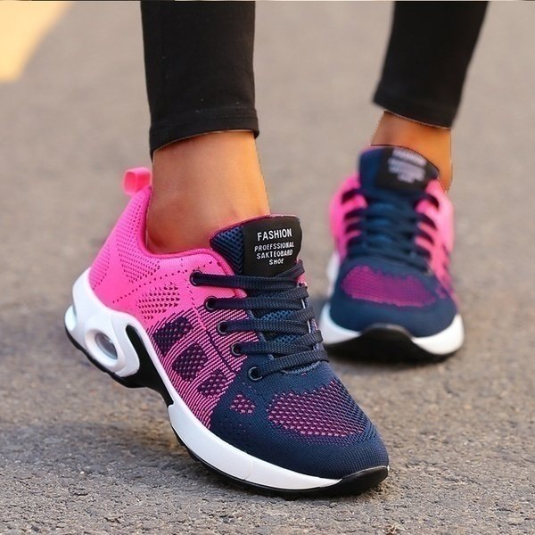 Dames Orthopedische Memory-Foam Sneakers - Roze/Blauw