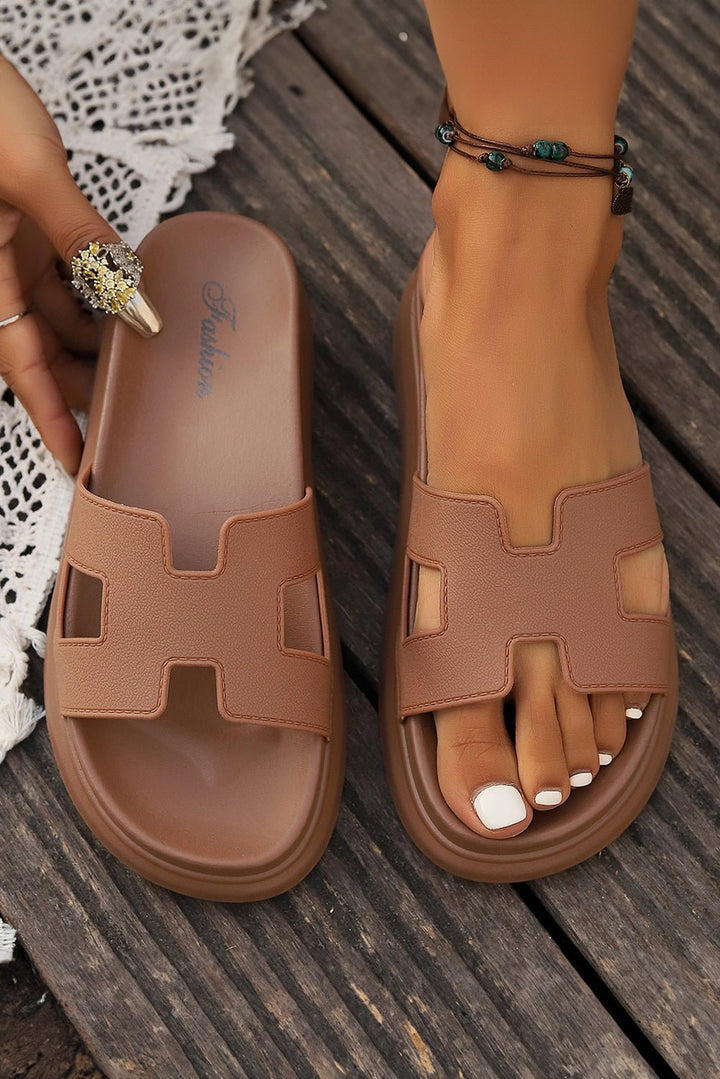 Dames Orthopedische Platform Slippers met Cut-Out Design