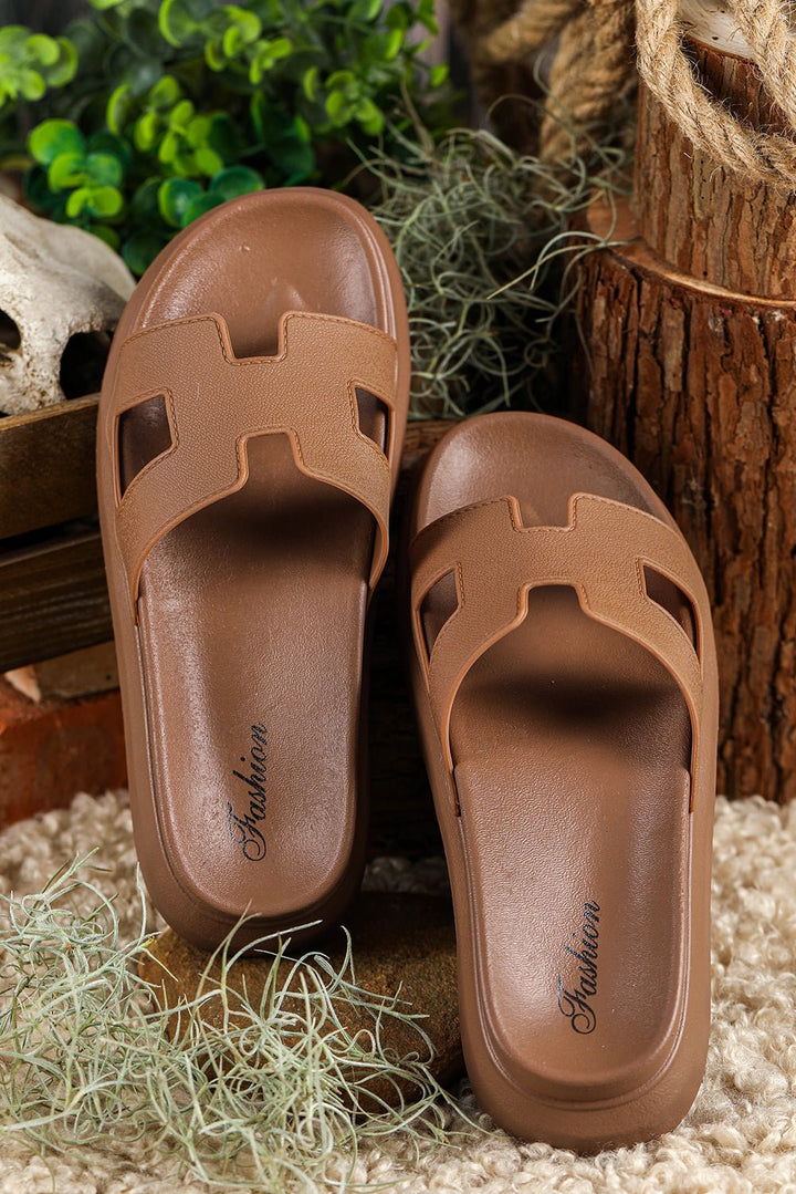 Dames Orthopedische Platform Slippers met Cut-Out Design
