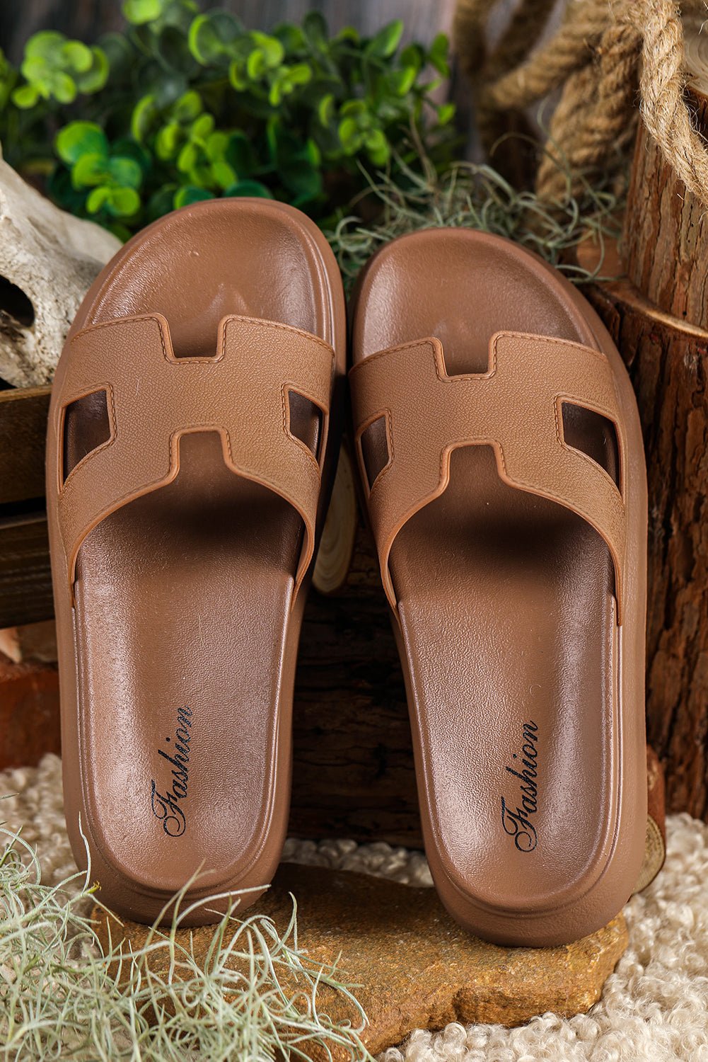 Dames Orthopedische Platform Slippers met Cut-Out Design