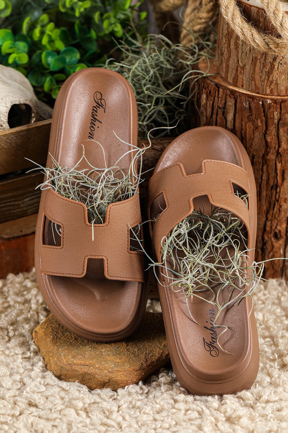 Dames Orthopedische Platform Slippers met Cut-Out Design