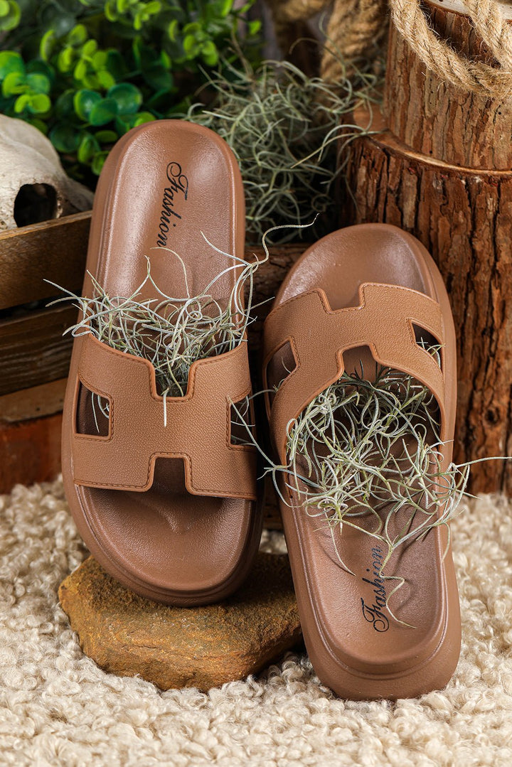 Dames Orthopedische Platform Slippers met Cut-Out Design