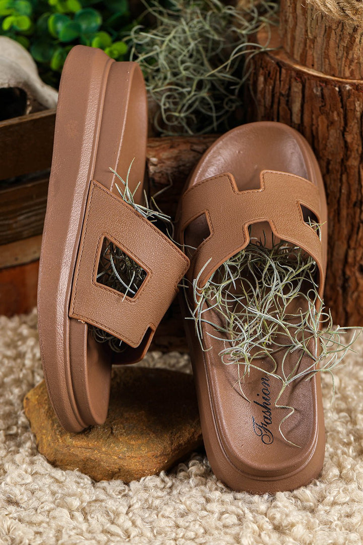Dames Orthopedische Platform Slippers met Cut-Out Design