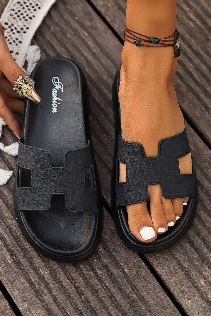 Dames Orthopedische Platform Slippers met Cut-Out Design