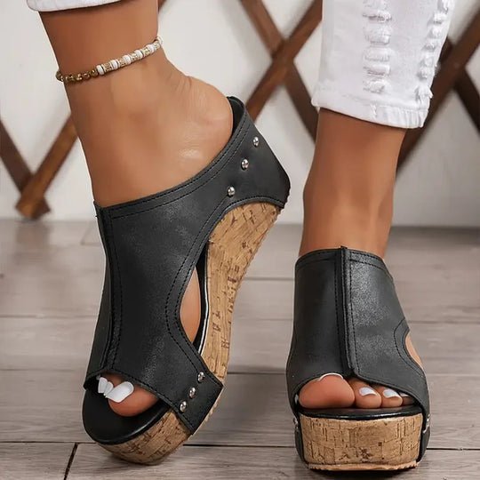 Dames Orthopedische Sleehak Sandalen Kurkzool